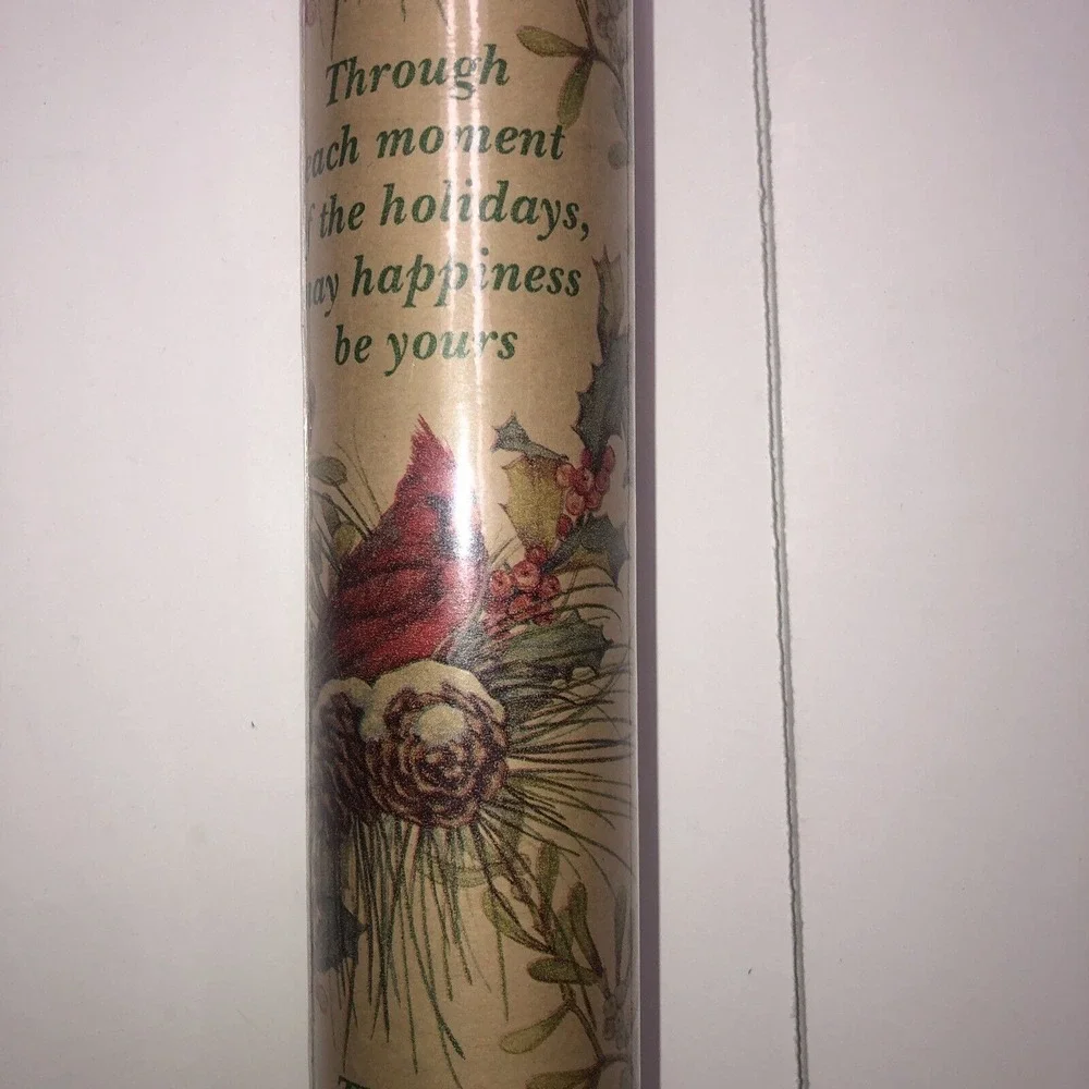 Vtg Cleo Christmas Holiday‎ Wrapping Paper Red Robin Mistletoe 25 sq ft NEW